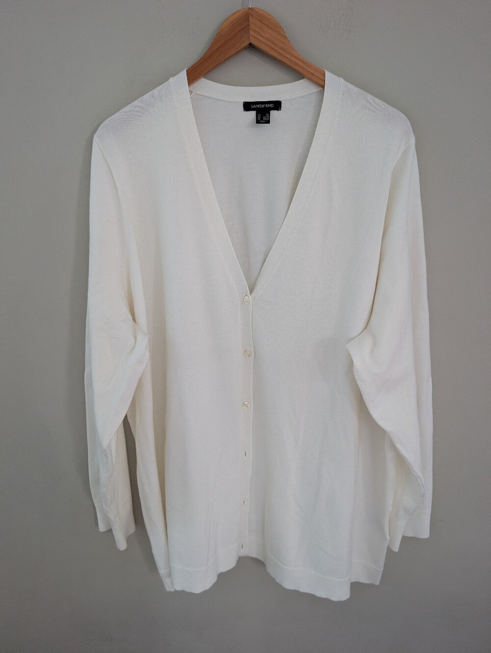 Lands End White Cardigan Size 3X